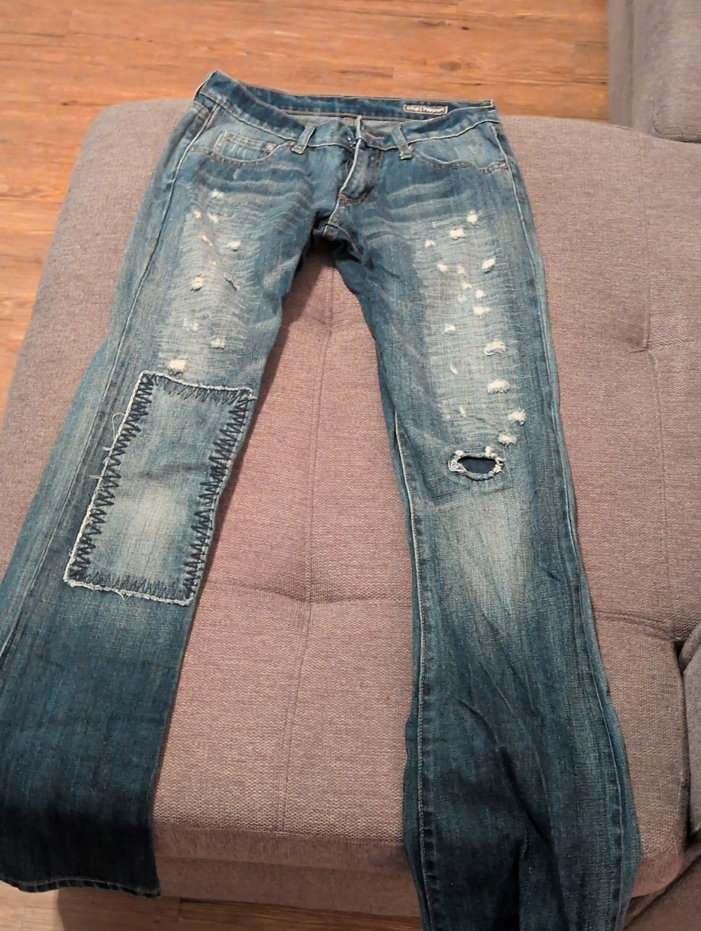 Chip & Pepper Distressed Light Blue Slim Straight Jeans